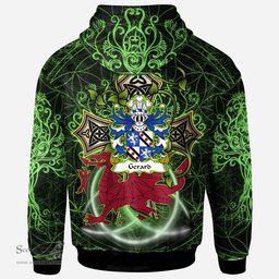 ScotsTee Shop Welsh Gerard of Cheshire Daughter m. Wynn of Gwydir Coat of Arms Family Crest Wales Hoodie Wales Dragon with Celtic Cross Hoodie