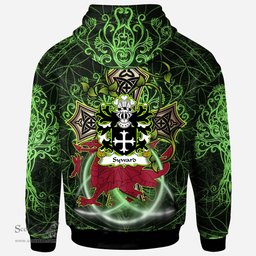 ScotsTee Shop Welsh Syward or Siward lord of Rhutin Glamorgan Coat of Arms Family Crest Wales Hoodie Wales Dragon with Celtic Cross Hoodie