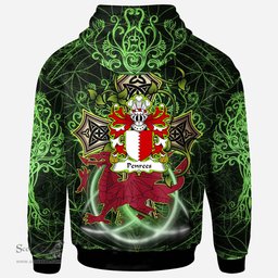 ScotsTee Shop Welsh Penrees or Penrice of Penrice Gower Coat of Arms Family Crest Wales Hoodie Wales Dragon with Celtic Cross Hoodie
