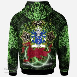 ScotsTee Shop Welsh Tully Bishop of St. Davids Coat of Arms Family Crest Wales Hoodie Wales Dragon with Celtic Cross Hoodie