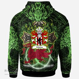ScotsTee Shop Welsh Madog FYCHAN Coat of Arms Family Crest Wales Hoodie Wales Dragon with Celtic Cross Hoodie