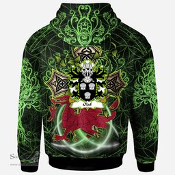 ScotsTee Shop Welsh Olaf son of Sihtric Coat of Arms Family Crest Wales Hoodie Wales Dragon with Celtic Cross Hoodie