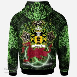 ScotsTee Shop Welsh Iorwerth SAIS Coat of Arms Family Crest Wales Hoodie Wales Dragon with Celtic Cross Hoodie