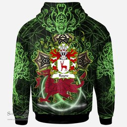 ScotsTee Shop Welsh Rayne of Brocastell Glamorgan Coat of Arms Family Crest Wales Hoodie Wales Dragon with Celtic Cross Hoodie