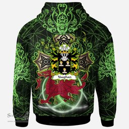 ScotsTee Shop Welsh Vaughan of Breconshire Coat of Arms Family Crest Wales Hoodie Wales Dragon with Celtic Cross Hoodie
