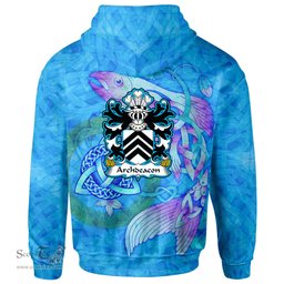 ScotsTee Shop Welsh Archdeacon Coat of Arms Family Crest Wales Hoodie Celtic Fish With Triquetra Hoodie