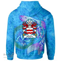 ScotsTee Shop Welsh Baladon or Ballon lord of Abergavenny Coat of Arms Family Crest Wales Hoodie Celtic Fish With Triquetra Hoodie