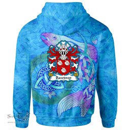 ScotsTee Shop Welsh Bawdrep of Pen marc Glamorgan Coat of Arms Family Crest Wales Hoodie Celtic Fish With Triquetra Hoodie