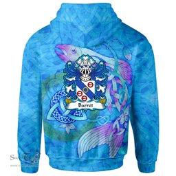 ScotsTee Shop Welsh Barret Coat of Arms Family Crest Wales Hoodie Celtic Fish With Triquetra Hoodie