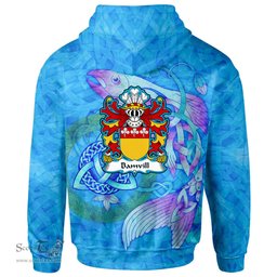 ScotsTee Shop Welsh Bamvill or Bambil Coat of Arms Family Crest Wales Hoodie Celtic Fish With Triquetra Hoodie