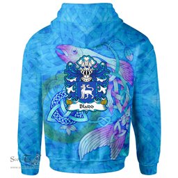 ScotsTee Shop Welsh Blaidd Y Blaidd Rhudd or Gest Coat of Arms Family Crest Wales Hoodie Celtic Fish With Triquetra Hoodie