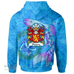 ScotsTee Shop Welsh Blayney Elystan Glodrydd Coat of Arms Family Crest Wales Hoodie Celtic Fish With Triquetra Hoodie