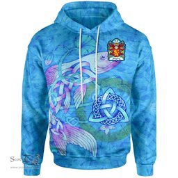 ScotsTee Shop Welsh Blayney Elystan Glodrydd Coat of Arms Family Crest Wales Hoodie Celtic Fish With Triquetra Hoodie