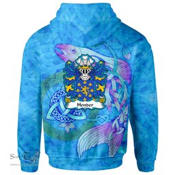 ScotsTee Shop Welsh Hender Desc. from Dafydd ap Dafydd ap Madog Coat of Arms Family Crest Wales Hoodie Celtic Fish With Triquetra Hoodie