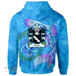 ScotsTee Shop Welsh Gwair AP DWG AP LLYWARCH HENJ Coat of Arms Family Crest Wales Hoodie Celtic Fish With Triquetra Hoodie