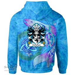 ScotsTee Shop Welsh Cuhelyn OF MOCHNANT Denbighshire Coat of Arms Family Crest Wales Hoodie Celtic Fish With Triquetra Hoodie