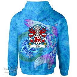 ScotsTee Shop Welsh Ellis of Alrhe Flint Coat of Arms Family Crest Wales Hoodie Celtic Fish With Triquetra Hoodie