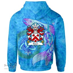 ScotsTee Shop Welsh Iddon AP RHYS SAIS Coat of Arms Family Crest Wales Hoodie Celtic Fish With Triquetra Hoodie