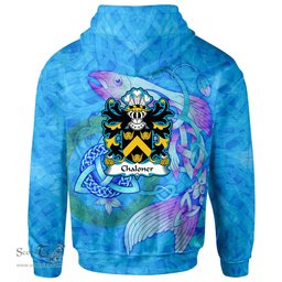ScotsTee Shop Welsh Chaloner of Denbighshire Coat of Arms Family Crest Wales Hoodie Celtic Fish With Triquetra Hoodie