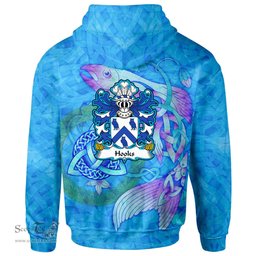 ScotsTee Shop Welsh Hooks of Conwy Caernarfonshire Coat of Arms Family Crest Wales Hoodie Celtic Fish With Triquetra Hoodie