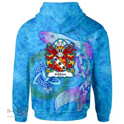 ScotsTee Shop Welsh Gibbon of Glamorgan Coat of Arms Family Crest Wales Hoodie Celtic Fish With Triquetra Hoodie