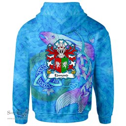 ScotsTee Shop Welsh Edmond AP MERYTH Coat of Arms Family Crest Wales Hoodie Celtic Fish With Triquetra Hoodie