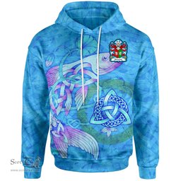 ScotsTee Shop Welsh Edmond AP MERYTH Coat of Arms Family Crest Wales Hoodie Celtic Fish With Triquetra Hoodie