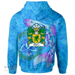 ScotsTee Shop Welsh Elfinn AP GWYDDNO Coat of Arms Family Crest Wales Hoodie Celtic Fish With Triquetra Hoodie