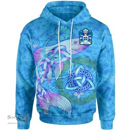 ScotsTee Shop Welsh Hanmer of Hanmer Flint Coat of Arms Family Crest Wales Hoodie Celtic Fish With Triquetra Hoodie