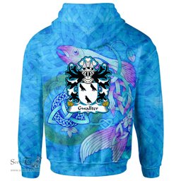 ScotsTee Shop Welsh Gwallter or Walter AP JOHN Coat of Arms Family Crest Wales Hoodie Celtic Fish With Triquetra Hoodie