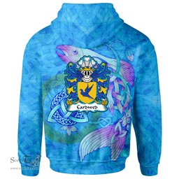 ScotsTee Shop Welsh Cardwed of Twrcelyn Bangor Coat of Arms Family Crest Wales Hoodie Celtic Fish With Triquetra Hoodie