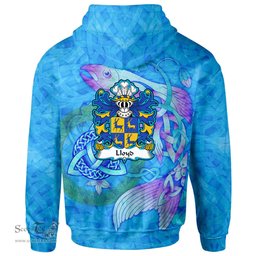 ScotsTee Shop Welsh Lloyd of Foxhal Henllan Denbighshire Coat of Arms Family Crest Wales Hoodie Celtic Fish With Triquetra Hoodie