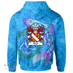 ScotsTee Shop Welsh Skull of Breconshire Coat of Arms Family Crest Wales Hoodie Celtic Fish With Triquetra Hoodie
