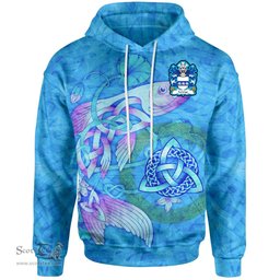 ScotsTee Shop Welsh Lewys AP RHYS AP HYWEL AP GRUFFUDD Coat of Arms Family Crest Wales Hoodie Celtic Fish With Triquetra Hoodie