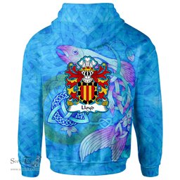 ScotsTee Shop Welsh Lloyd of Bodiris Denbighshire Coat of Arms Family Crest Wales Hoodie Celtic Fish With Triquetra Hoodie