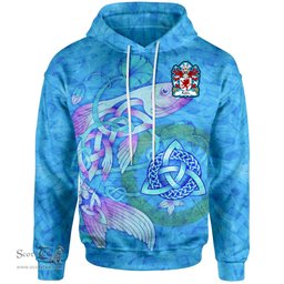 ScotsTee Shop Welsh Robin AP GRUFFUDD GOCH Coat of Arms Family Crest Wales Hoodie Celtic Fish With Triquetra Hoodie