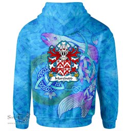 ScotsTee Shop Welsh Maredudd or Meredith AP MORGAN Coat of Arms Family Crest Wales Hoodie Celtic Fish With Triquetra Hoodie