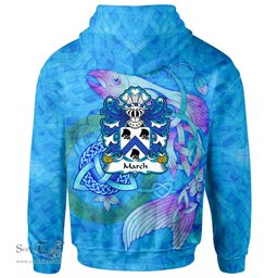 ScotsTee Shop Welsh March AP MEIRCHION Coat of Arms Family Crest Wales Hoodie Celtic Fish With Triquetra Hoodie