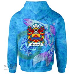 ScotsTee Shop Welsh Monmouth lords of Coat of Arms Family Crest Wales Hoodie Celtic Fish With Triquetra Hoodie