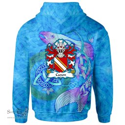 ScotsTee Shop Welsh Canon of Haverfordwest Coat of Arms Family Crest Wales Hoodie Celtic Fish With Triquetra Hoodie