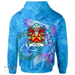 ScotsTee Shop Welsh Tankard of Dudwells Pembrokeshire Coat of Arms Family Crest Wales Hoodie Celtic Fish With Triquetra Hoodie