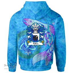 ScotsTee Shop Welsh Talley Chancellor of St. Davids Coat of Arms Family Crest Wales Hoodie Celtic Fish With Triquetra Hoodie