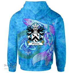 ScotsTee Shop Welsh Thomas AP GRUFFUDD AP NICOLAS Coat of Arms Family Crest Wales Hoodie Celtic Fish With Triquetra Hoodie
