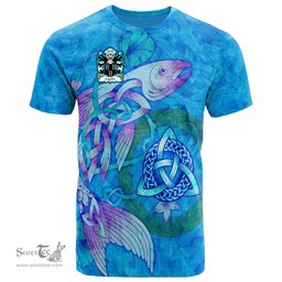 ScotsTee Shop Welsh Cydifor AP DINAWAL Coat of Arms Family Crest Wales T Shirt Celtic Fish With Triquetra T Shirt