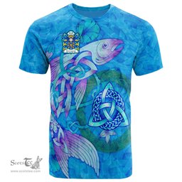 ScotsTee Shop Welsh Gwrwared AP GWILYM Coat of Arms Family Crest Wales T Shirt Celtic Fish With Triquetra T Shirt