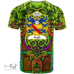 ScotsTee Shop Welsh Angle Pembrokeshire Coat of Arms Family Crest Wales T Shirt Celtic Green Man T Shirt