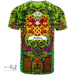 ScotsTee Shop Welsh Audley Lords of Cemais Coat of Arms Family Crest Wales T Shirt Celtic Green Man T Shirt