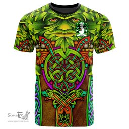 ScotsTee Shop Welsh Aeddan AP SEYSSYLLT Coat of Arms Family Crest Wales T Shirt Celtic Green Man T Shirt