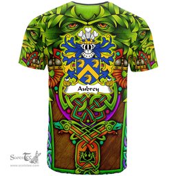 ScotsTee Shop Welsh Aubrey of Breconshire Coat of Arms Family Crest Wales T Shirt Celtic Green Man T Shirt