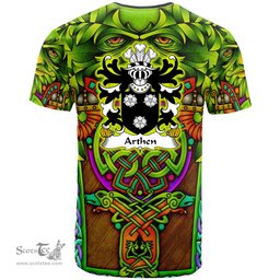 ScotsTee Shop Welsh Arthen AP SEISYLL Coat of Arms Family Crest Wales T Shirt Celtic Green Man T Shirt